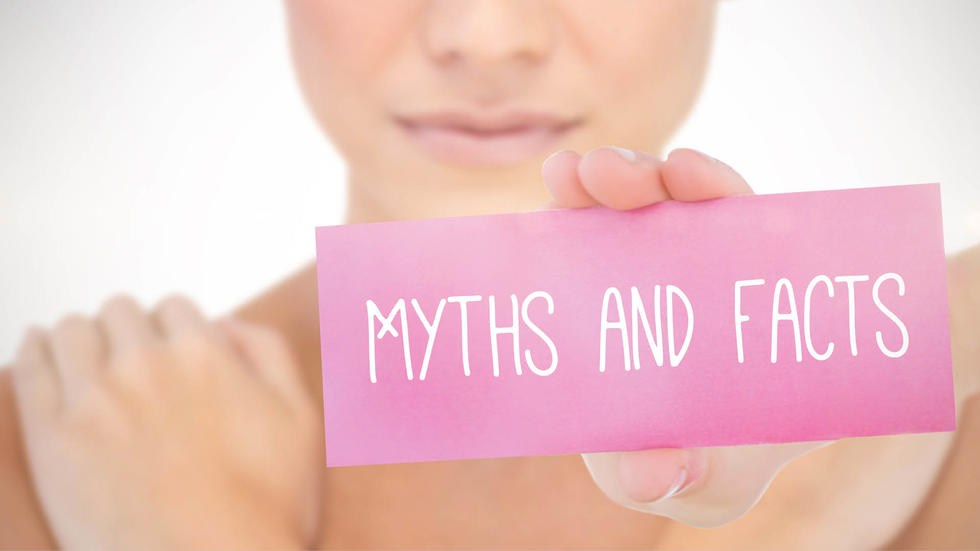 Woman holding sign saying Myths and Facts |Kelli's Blog | Parisians Pure Indulgence