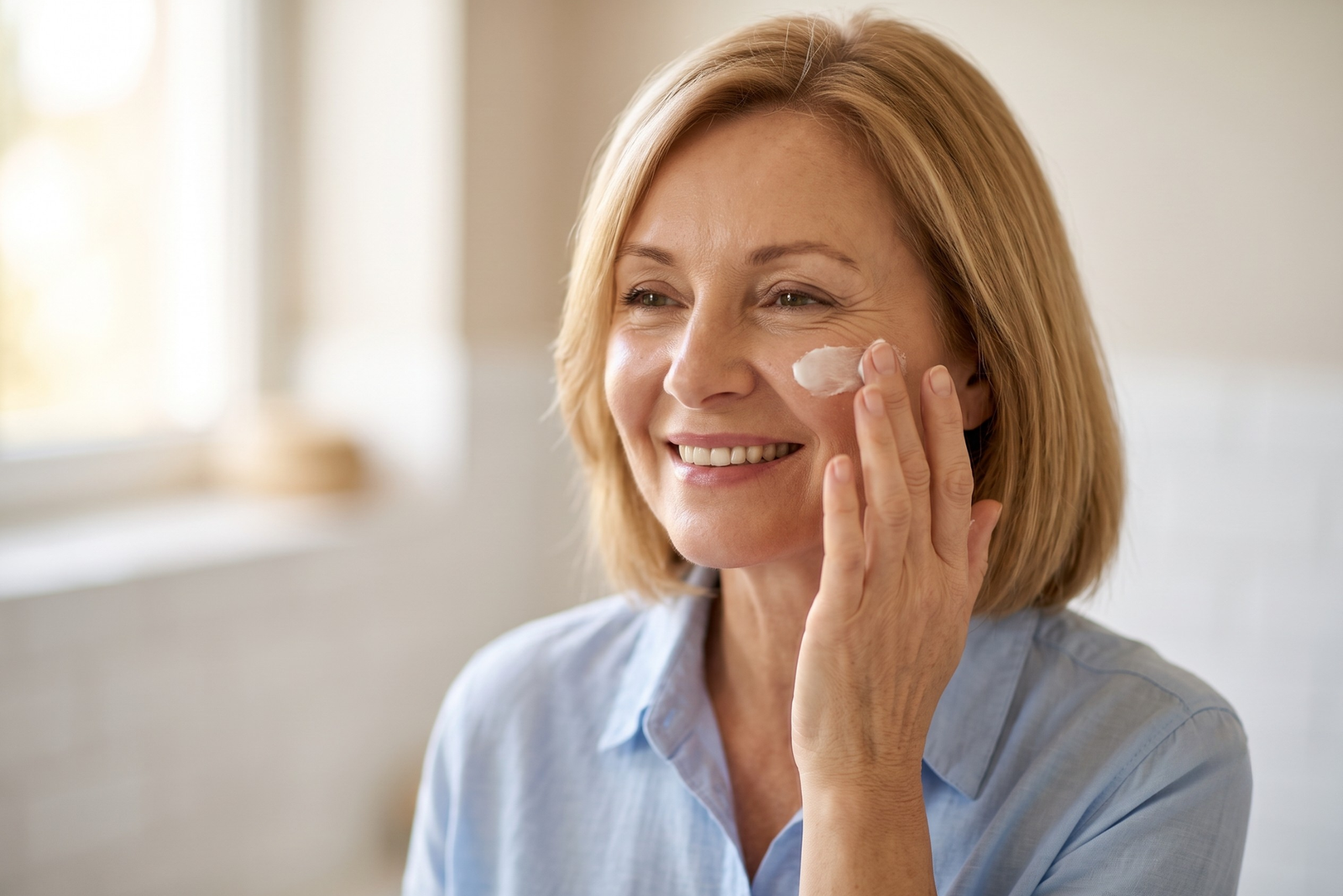 Woman Applying Night Cream