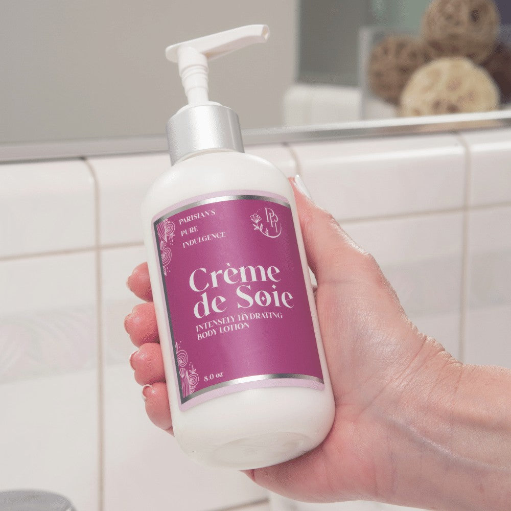Creme de Soie Hydrating Body Lotion for dry, sensitive skin | Parisians Pure skincare for women over 50