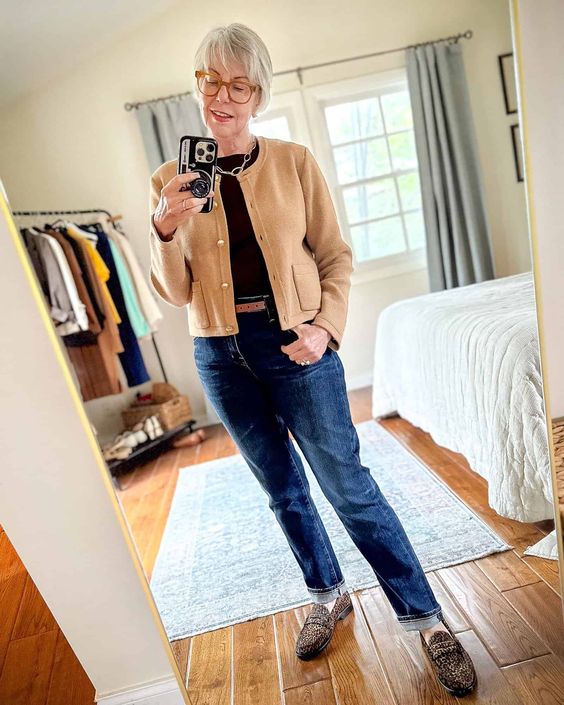 Lady Jacket with jeans and black top | Parisians Pure | Women over 50