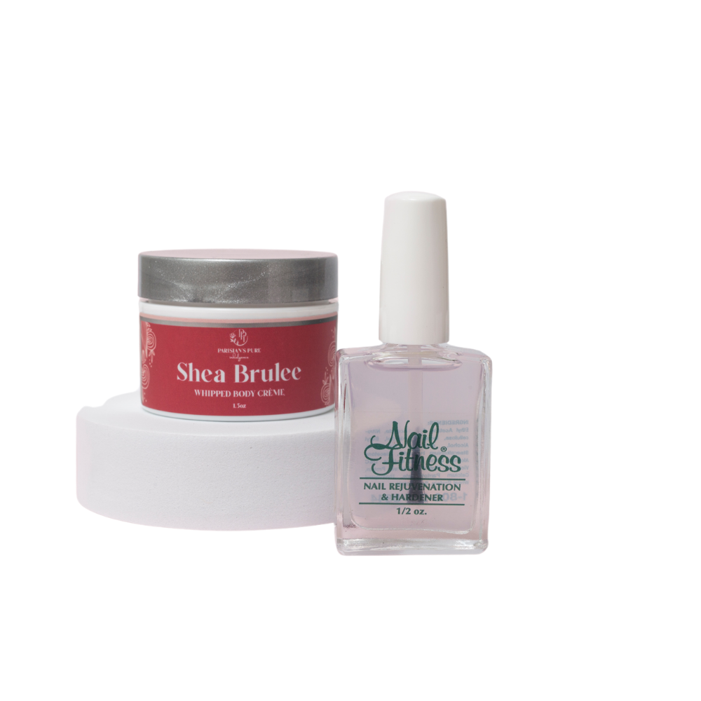 Nail Fitness Nail Hardener and Shea Brulee Cuticle Cream |6 Common Causes of Nail Splitting, Peeling, Breaking: Solutions to Strengthen Your Nails | Parisians Pure Indulgence