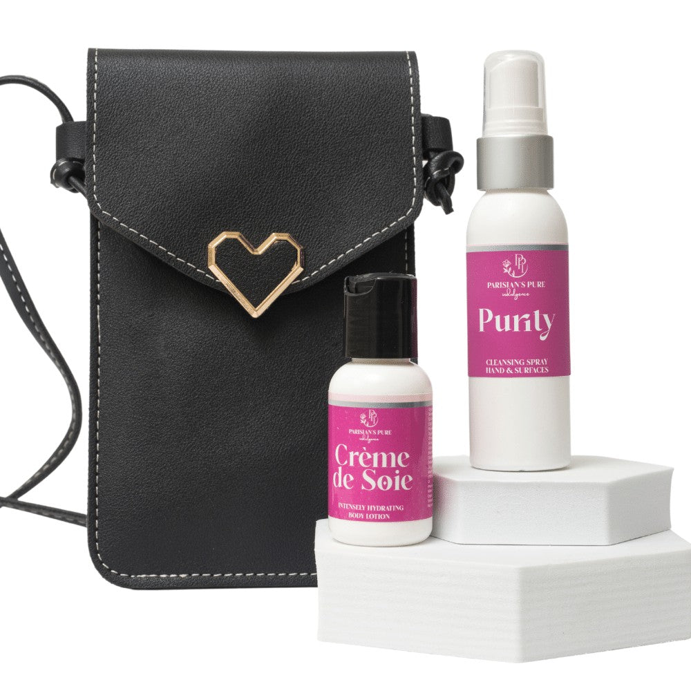 Crossbody Phone Bag-Body Lotion-Hand Cleansing Spray Parisians Pure Indulgence