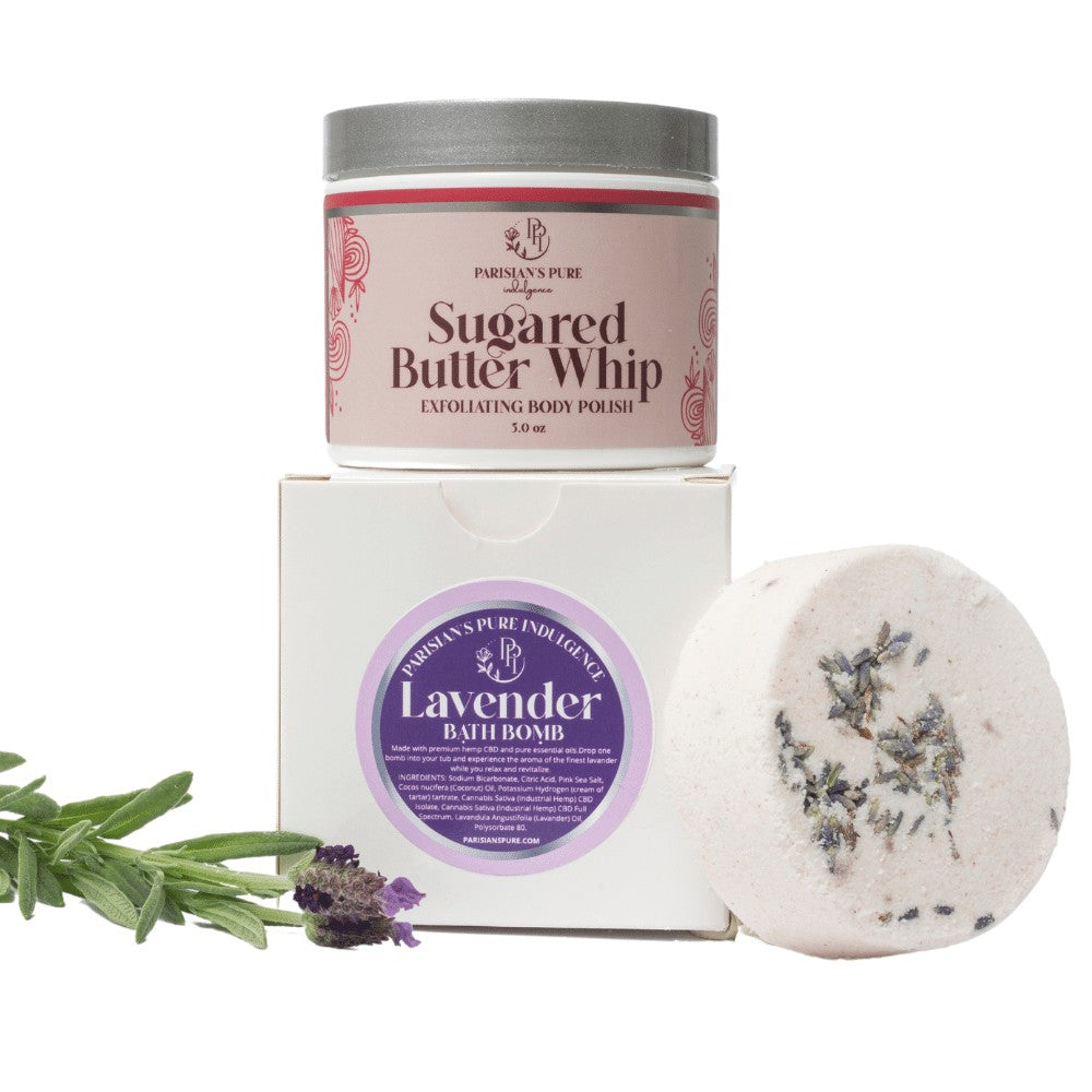 Lavender Bath Bomb &amp; Sugared Butter Whip  | Parisians Pure Indulgence